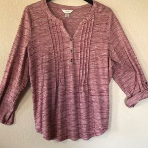 CJ Banks Pink Popover 3/4 sleeve 1X